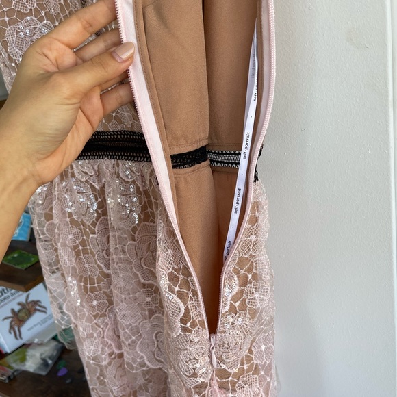 NWOT Self-Portrait Rose Pink Lace Sleeveless Dress - Picture 11 of 16